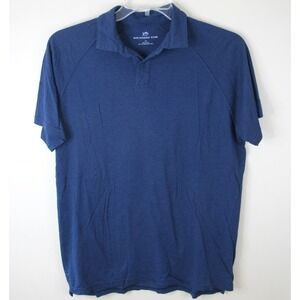 Southern Tide Polo Shirt Men M Navy Blue Racquet Short Sleeve Tide To Trail Pima